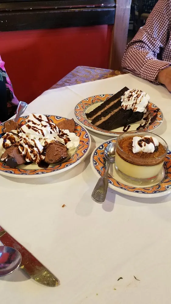 Tartufo Chocolate Cake and Flan